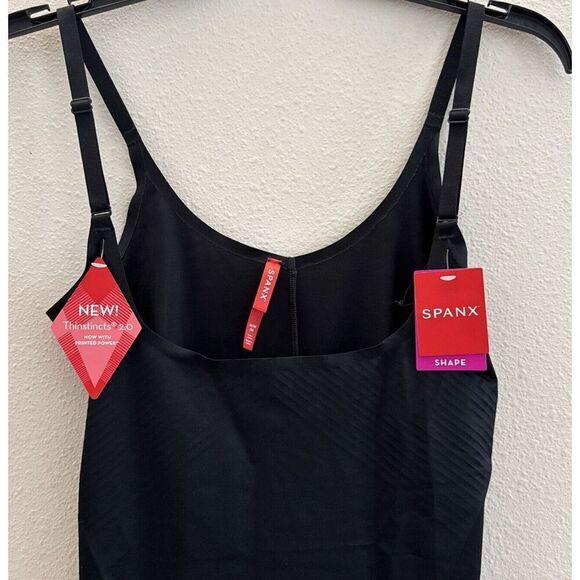 Spanx 10235R Sz Medium Black Thinstincts 2.0 Open-Bust Mid-Thigh Bodysuit - Picture 3 of 12